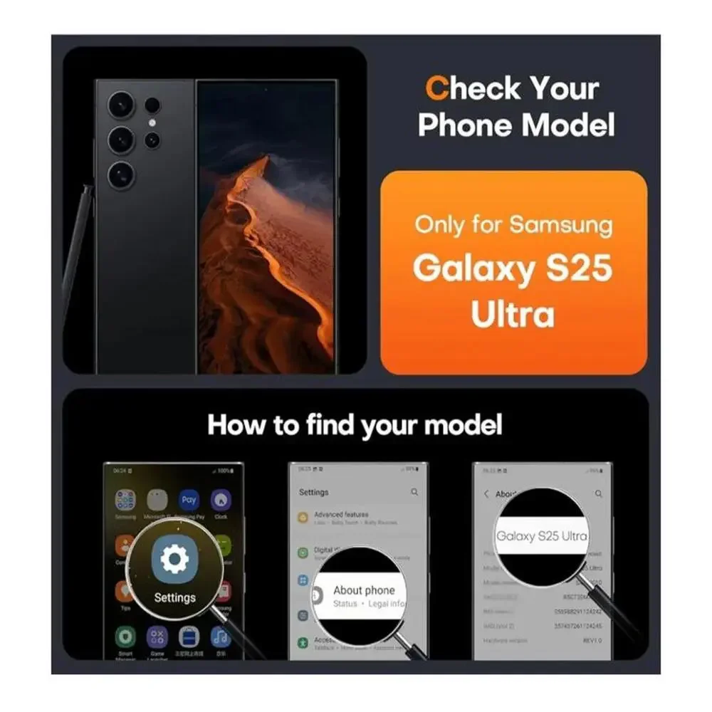Samsung Galaxy S25 Ultra Transparent Black MagSafe Case